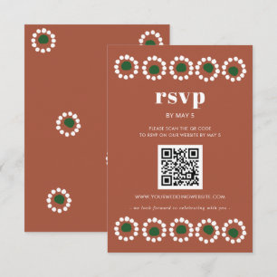 Cartons Réponse Code QR Mariage Fiesta Boho Barro mexicain
