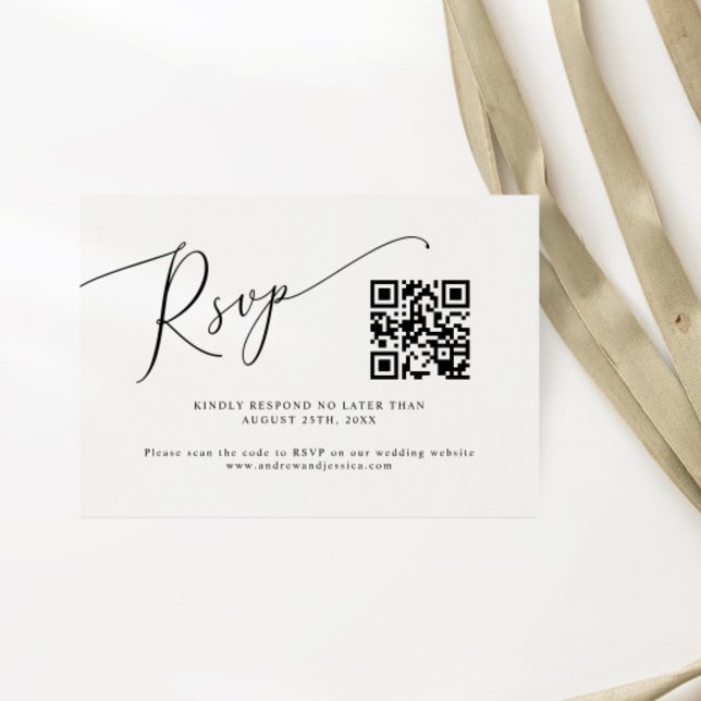 Cartons Réponse Code QR Mariage minimal (Créateur téléchargé)