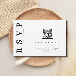 Cartons Réponse Code qr minimaliste mariage simple