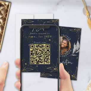 Cartons Réponse Code QR pour une fête de remise de diplômes élégan