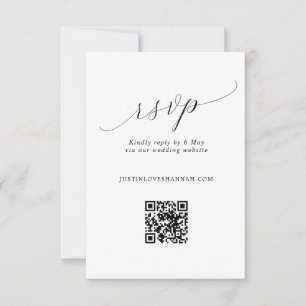 Cartons Réponse Code QR simple Mariage de script romantique