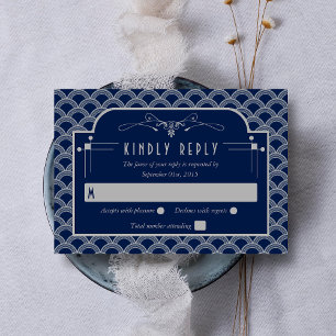 Cartons Réponse Collection de Mariages Art Déco Gatsby vintage des