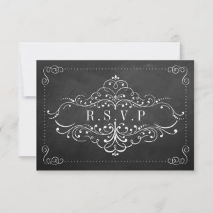 Cartons Réponse Collection de Mariages Ornate Chalkboard