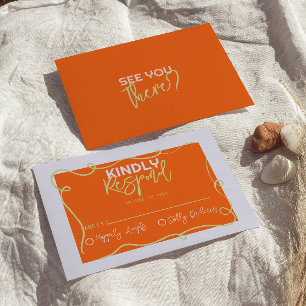 Cartons Réponse Coloré manuscrit Quirky mignon Mariage peint