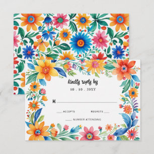 Cartons Réponse Coloré mexicain Floral Fiesta Mariage