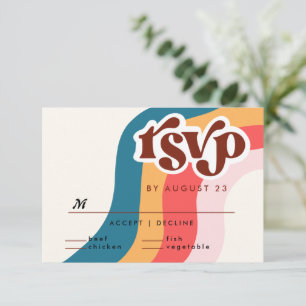 Cartons Réponse Coloré Super rétro les années 70 Mariage QR Code