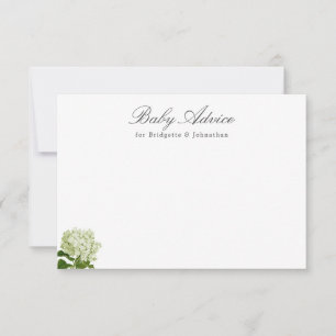 Cartons Réponse Conseil bébé Hydrangea blanc et vert