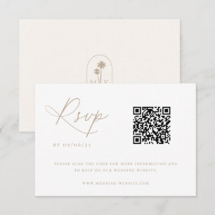 Cartons Réponse Contemporary Coastal Chic Wedding QR Code