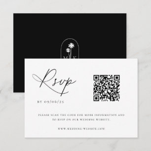 Cartons Réponse Contemporary Coastal Chic Wedding QR Code