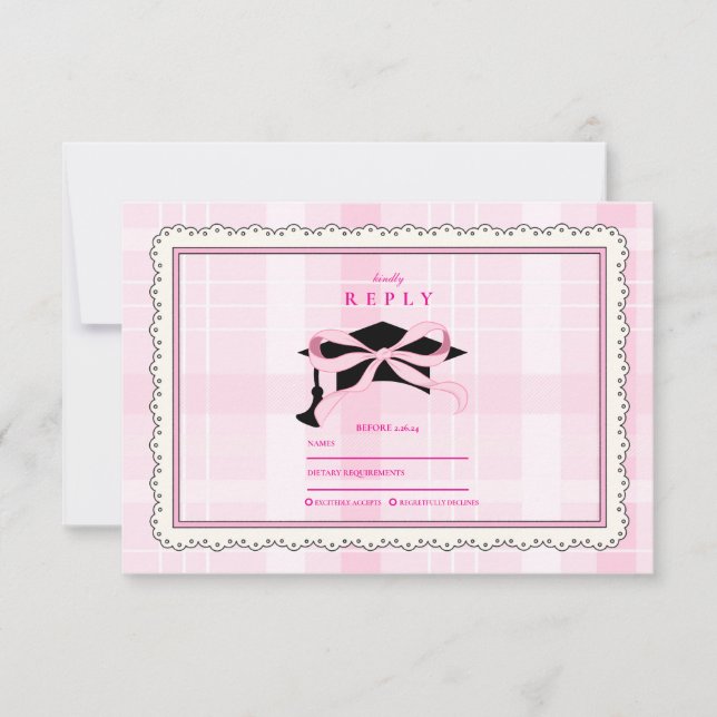 Cartons Réponse Coquette Cute Rose Bow Graduation (Devant)
