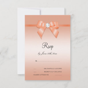 Cartons Réponse Coral Bow & Ribbon 35e anniversaire de Mariage