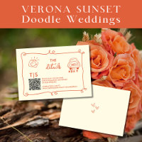 Coucher de soleil à Vérone Code QR Dessin à main l