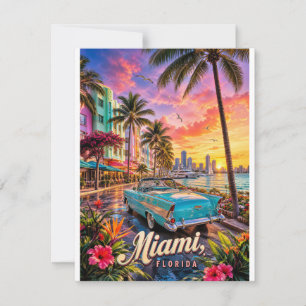 Cartons Réponse Coucher de soleil sur le front de mer de Miami Flo