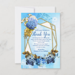 Cartons Réponse Couleurs d'aquarelle bleue HydrangeasCarte de reme