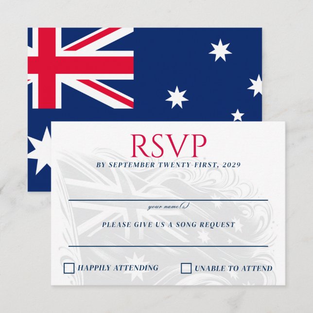 Cartons Réponse Couple Australien (Devant / Derrière)