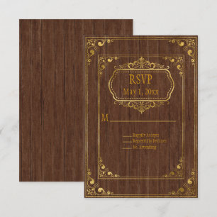Cartons Réponse Couple gay Brown en bois de Barnwood et mariage d'