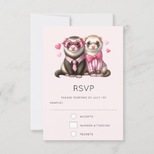 Cartons Réponse Couple Otter mignon en Mariage d'amour