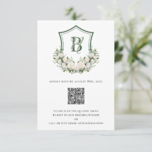 Cartons Réponse Couronne de fleurs blanches pour mariage