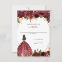 Couronne de Princesse Florale Burgundy Or Quincean