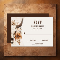Crâne de vache rousse Floral Boho Western Mariage