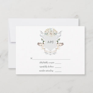 Cartons Réponse Crête monogramme du Mariage de Lakeside