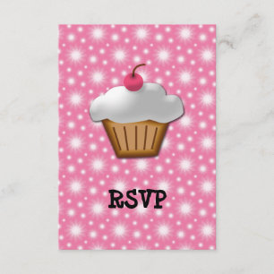 Cartons Réponse Cupcake coupé avec cerise rose sur le dessus