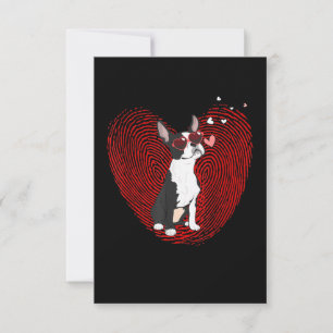 Cartons Réponse Cute Valentines Day Boston Terrier Graphic Heart