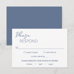 Cartons Réponse Dahlia Dusty Bleu Contemporain Mariage moderne