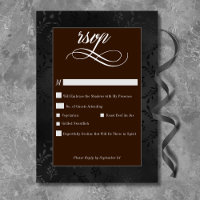 Dark Gothique Noir Floral Satin Damask Brown