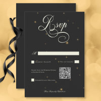 Dark Moody Victorian Stars Mariage QR Code