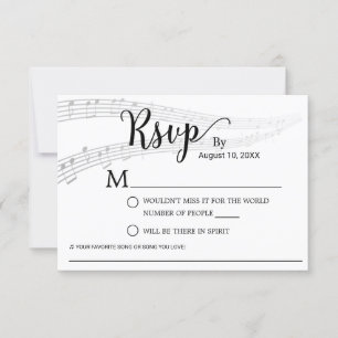 Cartons Réponse Demande de chansons pour Mariage de musique élégan