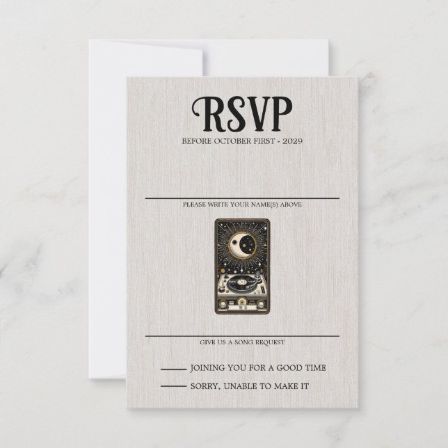 Cartons Réponse Demande de chansons Tarot mariage (Devant)