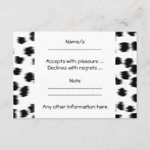 Cartons Réponse Des patters de Black and White Dalmatian.