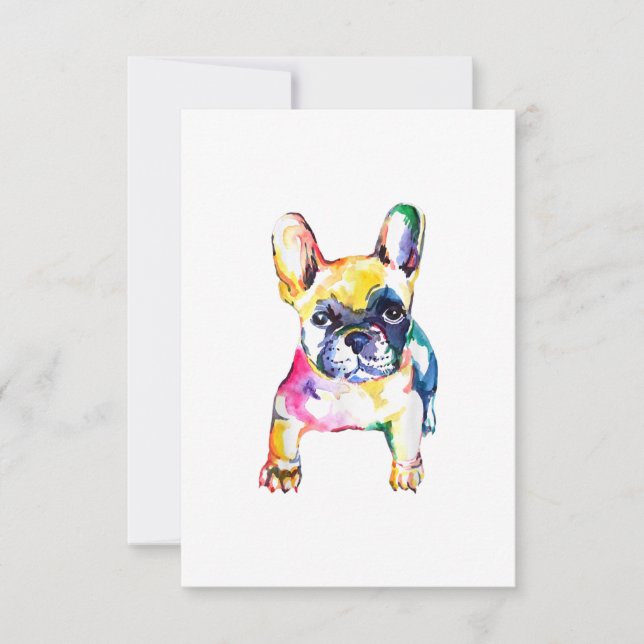 Cartons Réponse Dessin Français Bulldog original aquarelle (Devant)