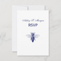 Dessin vintage de reine abeille en bleu