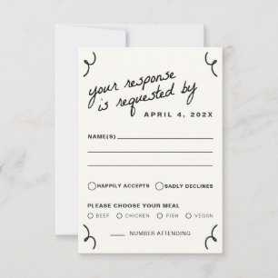 Cartons Réponse Dessiné ensemble Mariage