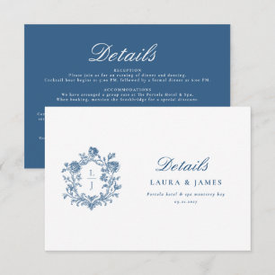 Cartons Réponse Détail de mariage personnalisé avec blason floral