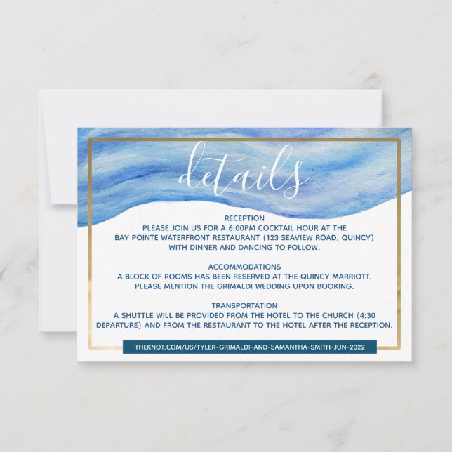 Cartons Réponse Détails de l'aquarelle d'élégance côtière (Devant)