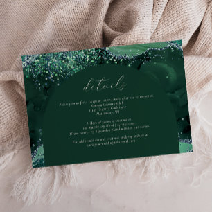 Cartons Réponse Détails de mariage en vert émeraude avec arche arg