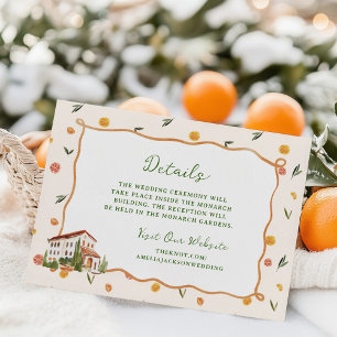 Cartons Réponse Détails de mariage fantaisistes italiens aux agrum