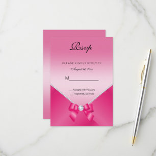 Cartons Réponse Diamants romantiques et Bow rose 30e anniversaire