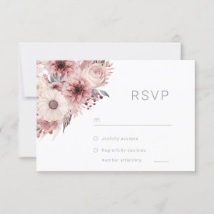 Cartons Réponse Divine Boho Blush & Mariage Rose