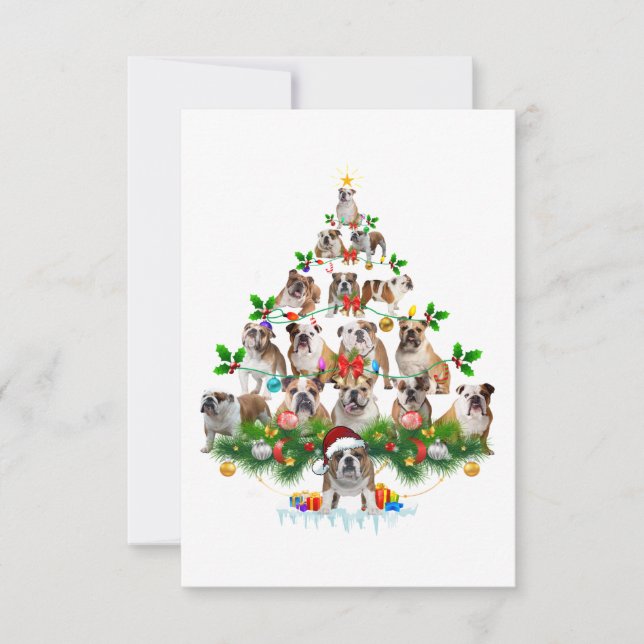 Cartons Réponse Dog lovers | Bulldog Christmas Tree Ornaments (Devant)