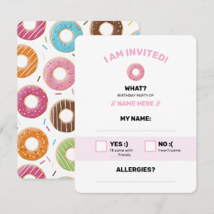 Cartons Réponse donut rose modifiable