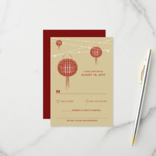 Cartons Réponse Double bonheur Lanternes brillantes Mariage chinoi