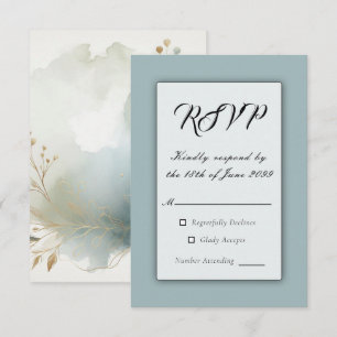 Cartons Réponse Doux Golden Dusty Blue Romance Mariage
