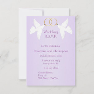 Cartons Réponse Doves Design Mariage couleur Lilac