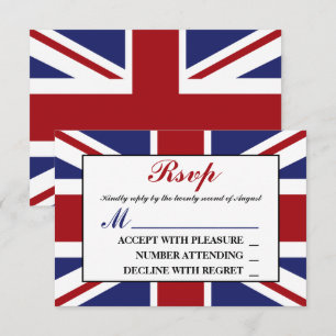 Cartons Réponse Drapeau Union Jack Mariage britannique
