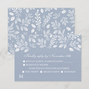 Cartons Réponse Dusty Blue Botanical Mariage