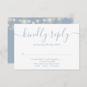 Cartons Réponse Dusty Blue String éclaire le Mariage floral